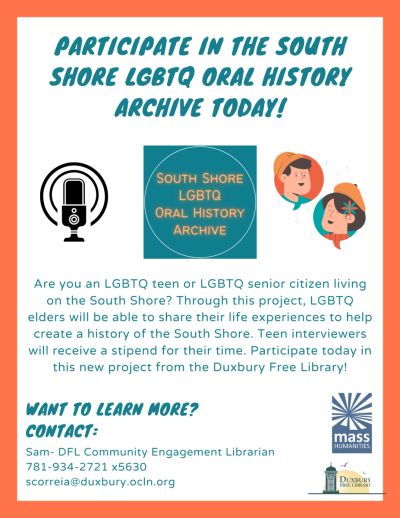 Participate in the south shore lgbtq oral history archive today