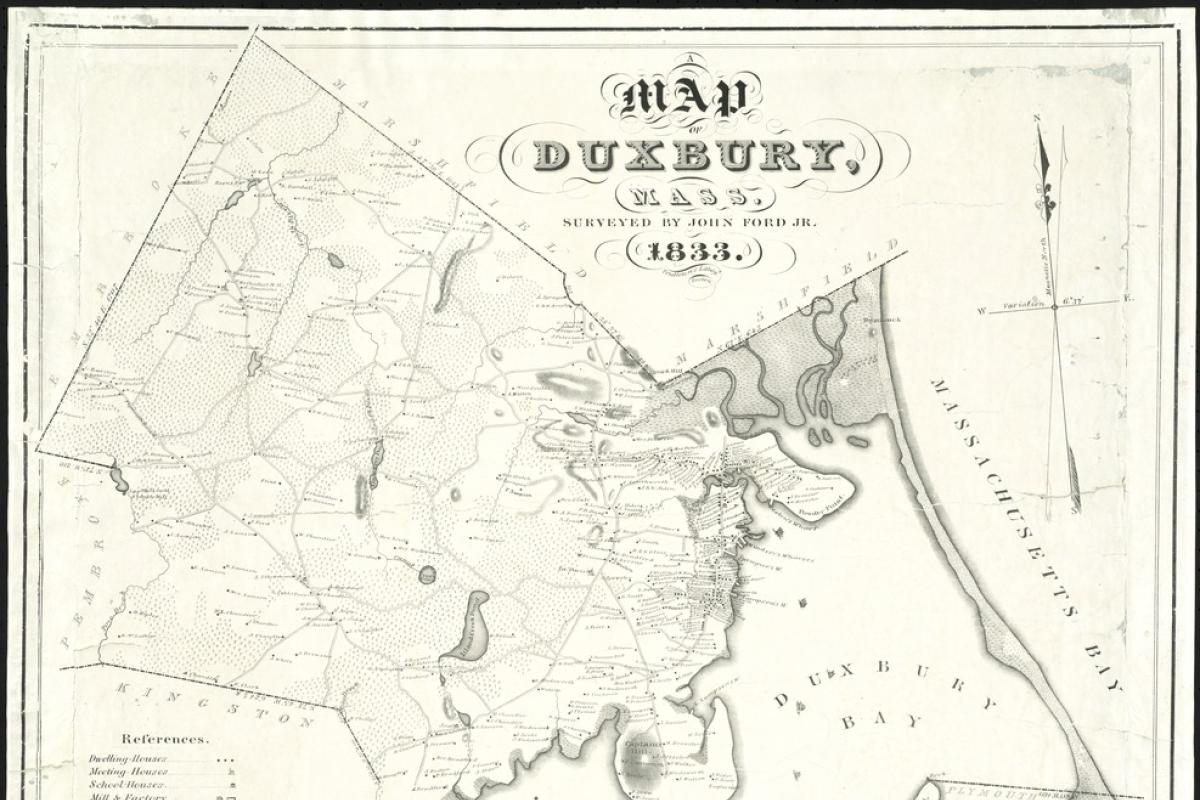 Ford's 1833 map of Duxbury