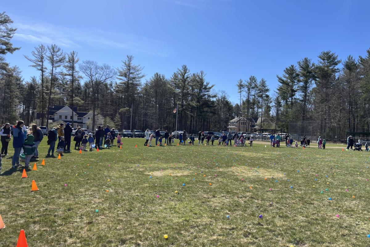 Kids lined up for the Easter Egg Dash 