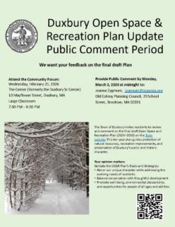 Final Draft 2025 Open Space and Recreation Plan Flyer